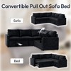 AZL1 Life Concept Sofas 2+3 Sofa Modern Pull Out Sofa Bed Linen Convertible Sofa Couch with Storage Chaise for Living Room, Black, 81.5"*81.5"*33" - 4 of 4