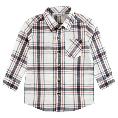 RuggedButts Baby Boys Long Sleeve Button Down Shirt