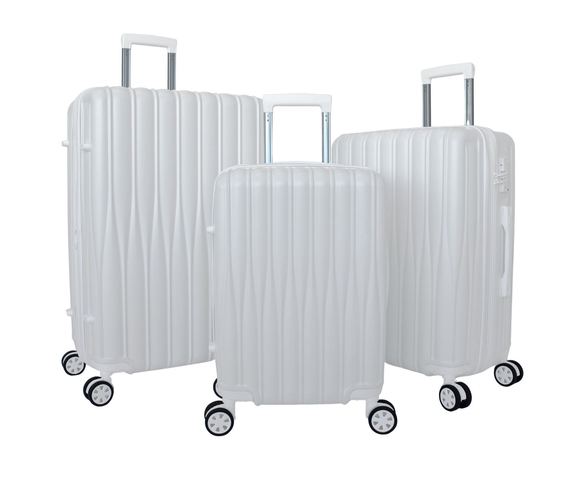 World Traveler Horizons 3-Piece Expandable Spinner Luggage Set - Cream White