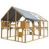 Dolonm 110" Walk-in Chicken Coop & Catio - Waterproof Cover, 2 Pet Doors & 1/2" Galvanized Mesh, Yellow Wood Outdoor Playpen for Cats/Chickens - 4 of 4