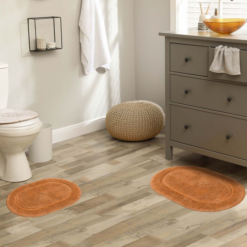 Non-Slip Machine Washable Solid Cotton 2 Piece Bathroom Rug Set by Blue Nile Mills, 2 of 8