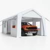 10'x20' Heavy-Duty Portable Garage Carport with 4 Roll-Up Doors & 4 Windows - Durable Shelter for Trucks, Boats, Cars, and Outdoor Equipment - 2 of 4