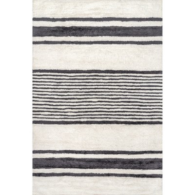 Nuloom Striped Wool Pet Friendly Premium Machine Washable Area Rug