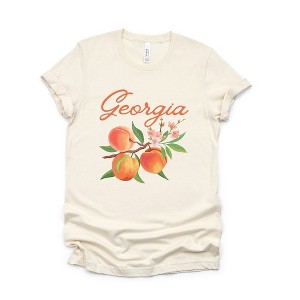 Simply Sage Market Women's Georgia Peach Flower Short Sleeve Graphic Tee - 1 of 2