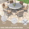 ModernLuxe 6-Person Outdoor Wooden Dining Set with Umbrella Hole, Patio Furniture Set with Removable Cushions for Backyard/Garden, Antique Gray - 4 of 4