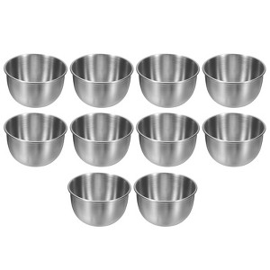 Unique Bargains Stainless Steel Seasoning Condiment Appetizer Mini Round Sauce Dishes 10 Pcs - 1 of 4