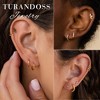 Turandoss 4 Pairs Surgical Steel Hoop Earrings for Men Women, 10 mm Small Huggie Earrings Men, Jewelry for Women, Gold, Silver, Rose Gold, Black - 3 of 4