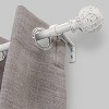 Lumi Home Furnishings 36"x66" Decorative Drapery Single Rod Set with Farmhouse Ball finials White - 2 of 4