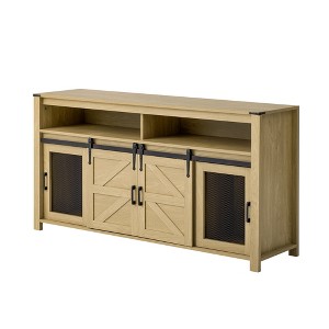 Dexmalle Farmhouse Buffet Sideboard with Sliding Barn Door and Mesh Panels - 1 of 4