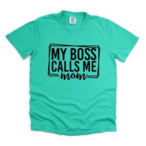 Simply Sage Market My Boss Calls Me Mom Garment Dyed Tee - 1 of 4