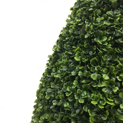 Elegant 37" UV-Resistant Plastic Boxwood Topiary in Teardrop Design