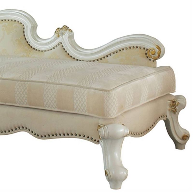 78&#34; Picardy Fabric Chaise Lounge Antique Pearl - Acme Furniture, 4 of 7