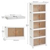 VECELO 66/53/41” Stackable Storage Bins with Lid and Lockable Wheels 5/4/3 Pack Foldable PP Storage Cabinet Home Organizer - 3 of 4