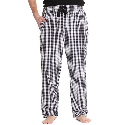 #followme Men's Poplin Pajamas - Buffalo Plaid Pajama Pants for Men with Pockets- Lounge & Sleep PJ Bottoms
