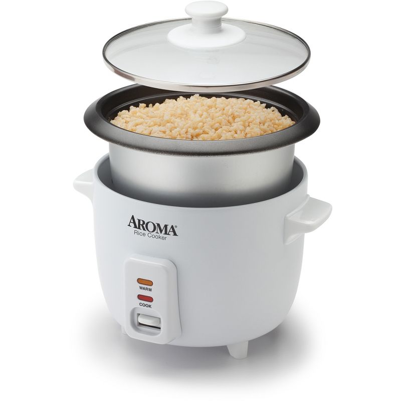Aroma 48 Ounces Non-Stick Rice Cooker Model ARC-363NG White Refurbished, 2 of 5