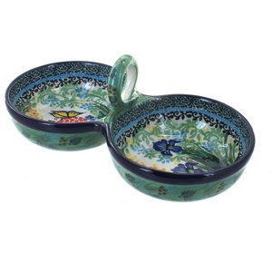 Blue Rose Polish Pottery 942 Ceramika Artystyczna Divided Seasoning Cellar - 1 of 1