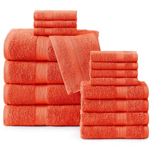 BAGOKIE 16 Piece Premium Cotton Bath Towel Set - 1 of 4