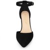 Allegra K Women's Ankle Strap Pointed Toe Block Heels Pumps - 3 of 4
