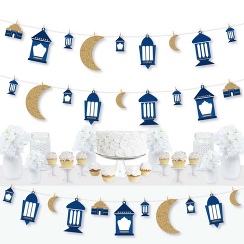 Amazon Com Zlixing Eid Decorations For Home Eid Mubarak Banner Decor For Ramadan Party Supplies Home Kitchen