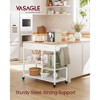 Mobile Kitchen Island Cart with 2 Drawers and Towel Rack, 38.8 Inch Rolling Storage Cart with Locking Wheels, Oak Beige and White - 2 of 4
