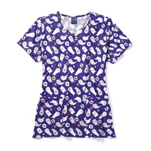 Zoe and Chloe Zoe+Chloe Performance Notch Neck Print Scrub Top - 1 of 1
