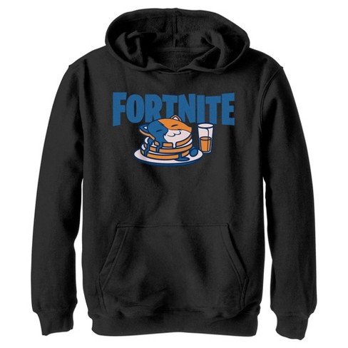 Boy s Fortnite Meowscles Pancakes Pull Over Hoodie Black Large Target