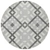 Gray Charcoal And Ivory Geometric Washable Indoor Outdoor Area Rug - 4 of 4