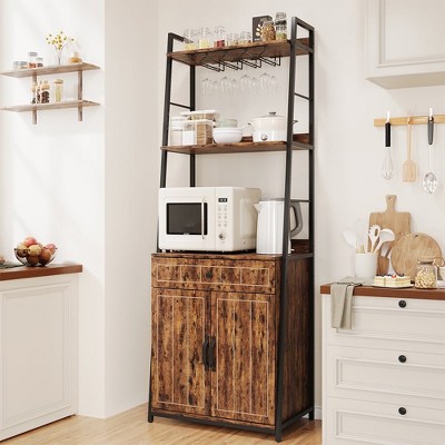 WhizMax 70.8" Industrial Kitchen Shelf, Large Microwave Storage Cabinet