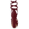 Allegra K Women's Lace Up Platform Chunky High Heels Sandals - 3 of 4