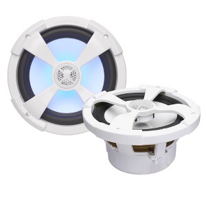 PowerBass XL-82M - 8" Marine Coaxial Speakers with RGB LED - Pair - 1 of 4