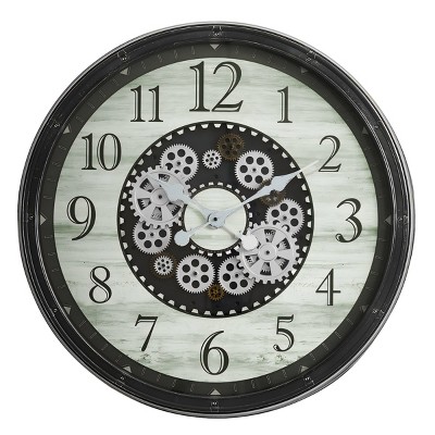 GlasFlength Wall Clocks Non Ticking Clock Digital Wall Clock Silent Simple Decorative Wall Clocks for Living Room, Brown, 30"*3.25"*30"