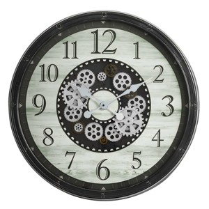 GlasFlength Wall Clocks Non Ticking Clock Digital Wall Clock Silent Simple Decorative Wall Clocks for Living Room, Brown, 30"*3.25"*30" - 1 of 4