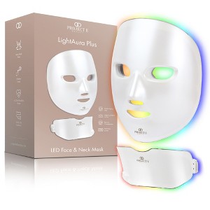 LightAura Plus | LED Face & Neck Mask by Project E Beauty | 7 Colors Light Therapy | Anti-aging | Anti-Acne | Skin Rejuvenation | Home Skin Care Mask - 1 of 4