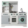 Gardenised Wooden Play Kitchen Toy, Light on Microwave, Cabinet, Washer, Sound Electronic Stove, Microwave and Sink Ages 3+ - 2 of 4