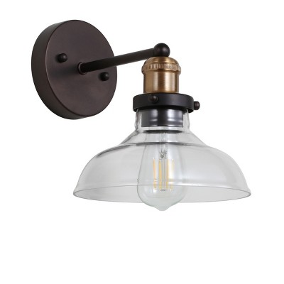 Hendrix 10.25" Wall Sconce - SCN4034 - Oil Rub Bronze/Brass - Safavieh