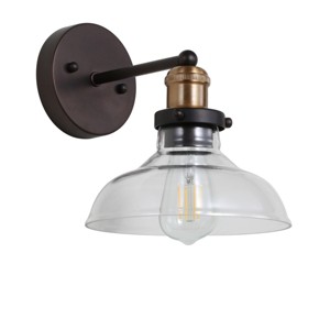 Hendrix 10.25" Wall Sconce - SCN4034 - Oil Rub Bronze/Brass - Safavieh - 1 of 4