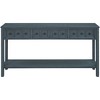 YOOCOZZ 60" Long Solid Wood Rustic Console Table with Bottom Shelf and two Different Size Drawers for Storage - 2 of 4