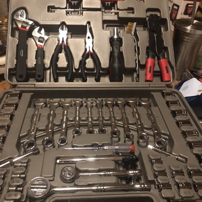 Apollo Tools 95 Piece Mechanics Tool Set with SAE and Metric Socket Sets  and Mechanic Tools Needed for Small Engines, Boats, Bikes, Car Maintenance  and Repairs - Gray - DT1241 - Mechanics