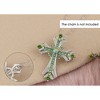 Anna-Kaci Silvery Tone Religious Cross Brooch Sparkling Aquamarine Blue or Victorian Clear Crystal Rhinestones - 4 of 4
