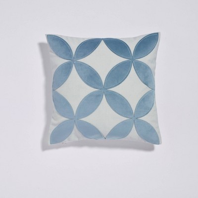 16"x16" Nexus Applique Velvet Throw Pillow Blue - Sure Fit
