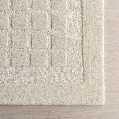 Handmade Beige Wool Tufted Runner Rug 2'6" x 8'
