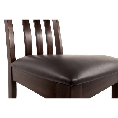 Haddigan Dark Brown Upholstered Wood Side Chair Set
