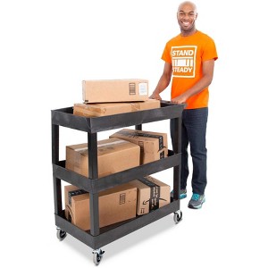 Stand Steady Tubstr Tub Shelf Utility Carts - 3 Shelf - Black - 1 of 4