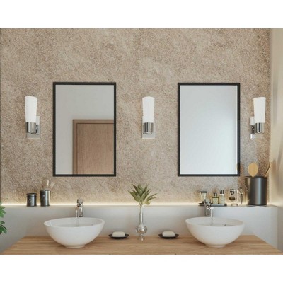 Zura Black Zinc 1-Light Bath & Vanity Fixture with Opal Glass Shade