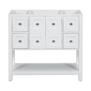 36 Inch Bathroom Vanity, Bathroom Cabinet With 4 Drawers, 2 Soft Closing Doors, Solid Wood Frame - 1 of 4