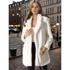 Allegra K Women's Lapel Collar Faux Fur Fuzzy Winter Long Overcoat with Pockets - 2 of 4