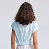 Reistor Women's Oversized Crop Shirt in Summer Blue - 2 of 4