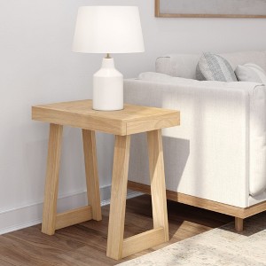 Plank+Beam Side Table for Living Room, Farmhouse Style Solid Wood Rectangular End Table, Corner Table for Small Spaces, 25" - 1 of 4