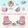 Tangkula 2PCS Folding Backpack Lay Flat Beach Chairs Table Set 5-Position Outdoor Reclining Chair - 4 of 4