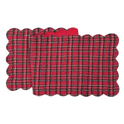 C&F Home 14" x 51" Red Plaid Table Runner